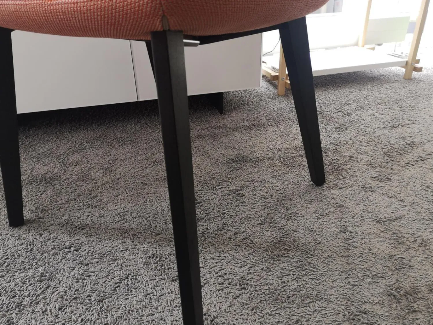 COR Einzelstühle|Armlehnstuhl Jalis Stoff 10071 Grapefruit Orange Rot Gestell Eiche Massiv Dunkel Lackiert Mit Kunststoffgleitern