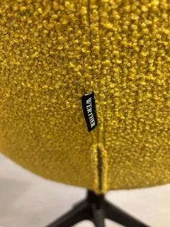 Werther Einzelstühle|Armlehnstuhl Jona Stoff Brera U 3280 Gelb Gestell Fußkreuz Schwarz Drehbar