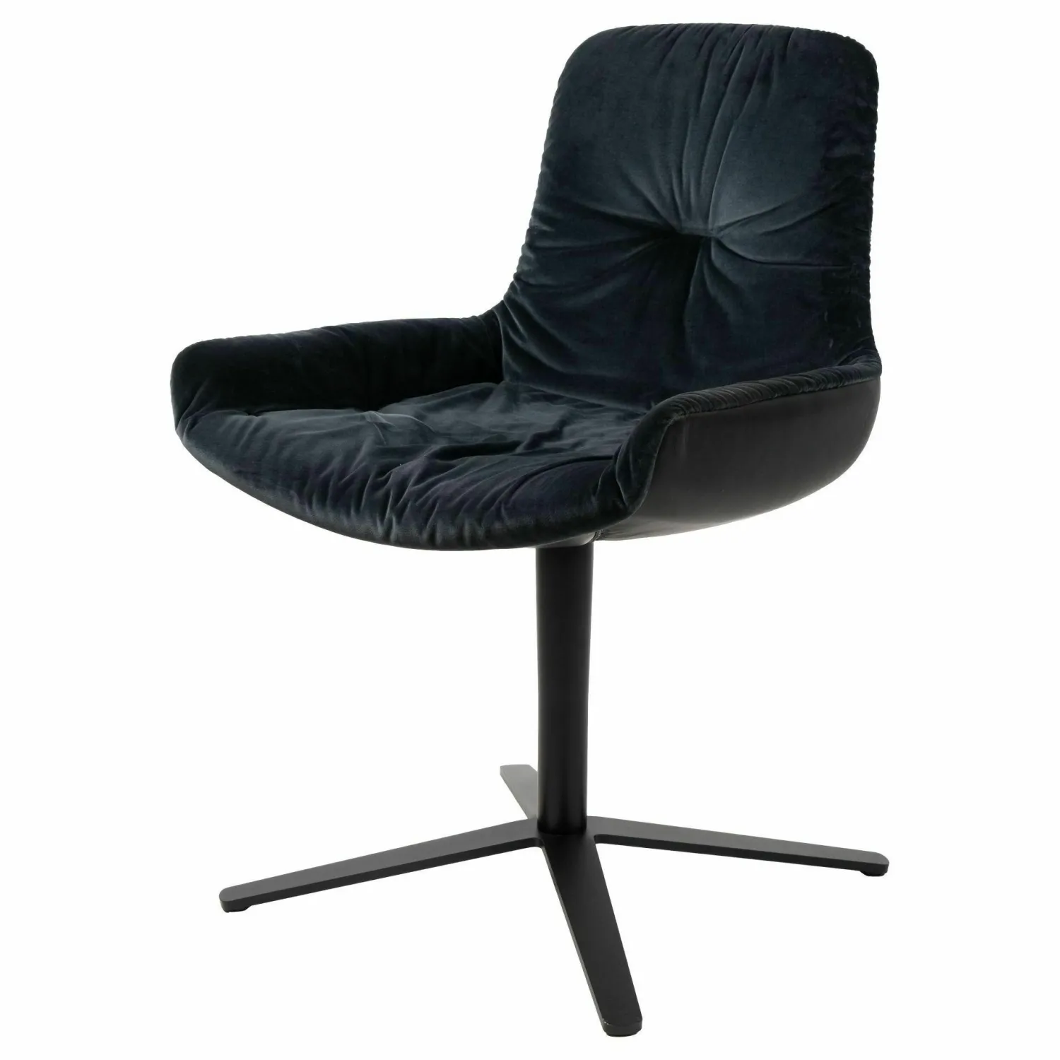 Freifrau Stuhlsets|Armlehnstuhl Leya Low Innen Stoff Harald 3 182 Dunkelblau Außen Leder Opium