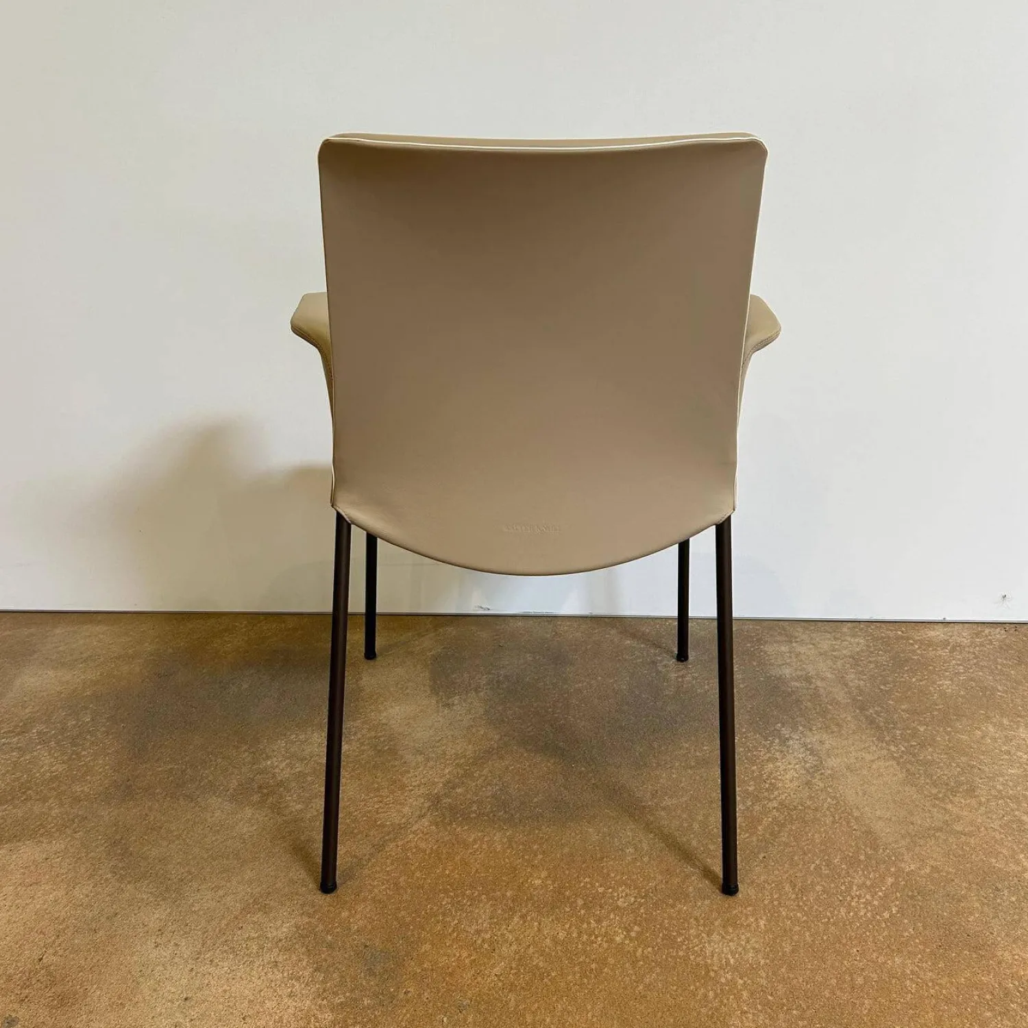 Walter Knoll Einzelstühle|Armlehnstuhl Liz 1314 Leder Ascot Pearl Beige Gestell Bronze Schwarz Matt Hoher Rücken