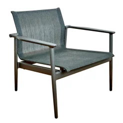 Gloster Einzelstühle|Armlehnstuhl Lounge Chair 180 Bezug Sling Anthrazit Aluminiumgestell Meteor Anthrazit Pulverbeschichtet
