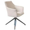 Leolux Einzelstühle|Armlehnstuhl Mara Cruz Bezug Leder Senso 9050 Pampas Weiß Drehgestell Epoxy E.220