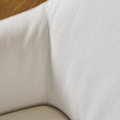 Leolux Einzelstühle|Armlehnstuhl Mara Cruz Bezug Leder Senso 9050 Pampas Weiß Drehgestell Epoxy E.220