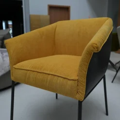 KFF Einzelstühle|Armlehnstuhl Milo Leder Glove Dolphin Stoff Lisboa Col. 20 Gestell Metall Anthrazit M23