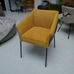 KFF Einzelstühle|Armlehnstuhl Milo Leder Glove Dolphin Stoff Lisboa Col. 20 Gestell Metall Anthrazit M23