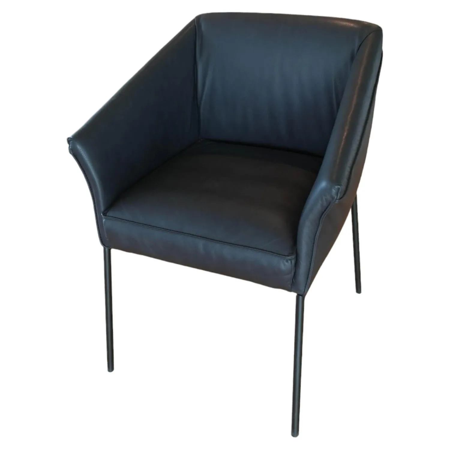 KFF Einzelstühle|Armlehnstuhl Milo Leder Glove Dolphin 451 Gestell Metall Anthrazit M23