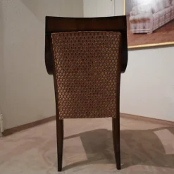 Finkeldei Einzelstühle|Armlehnstuhl Modell orly 9620mit Sichtholz Stoff Bezug Goldgelb Braun Toul 33 118 Sichtholzgestell Gebeizt und Lackiert