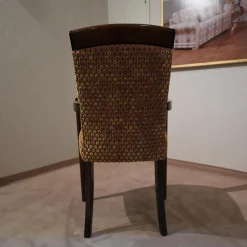 Finkeldei Einzelstühle|Armlehnstuhl Modell Visconti Orly 9620 Stoff Bezug Toul 33 118 Goldgelb Braun Sichtholzgestell Gebeizt und Lackiert