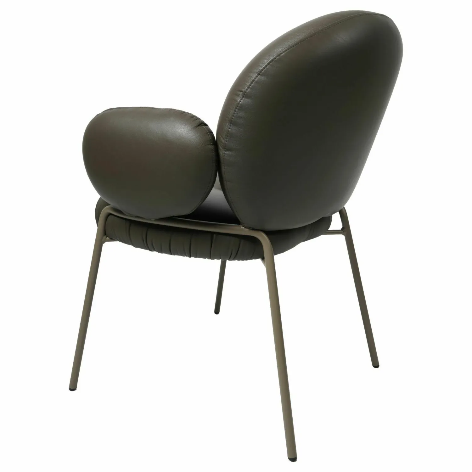 Freifrau Stuhlsets|Armlehnstuhl Nana Leder Opium Plaza Brau Graun 80018 Cat. 154 Stahlgestell Beigegrau ME006 lackiert