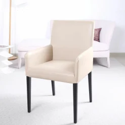 Wittmann Einzelstühle|Armlehnstuhl Nils Leder Nappa Stone Gestell Buche Schwarz