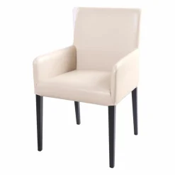 Wittmann Einzelstühle|Armlehnstuhl Nils Leder Nappa Stone Gestell Buche Schwarz