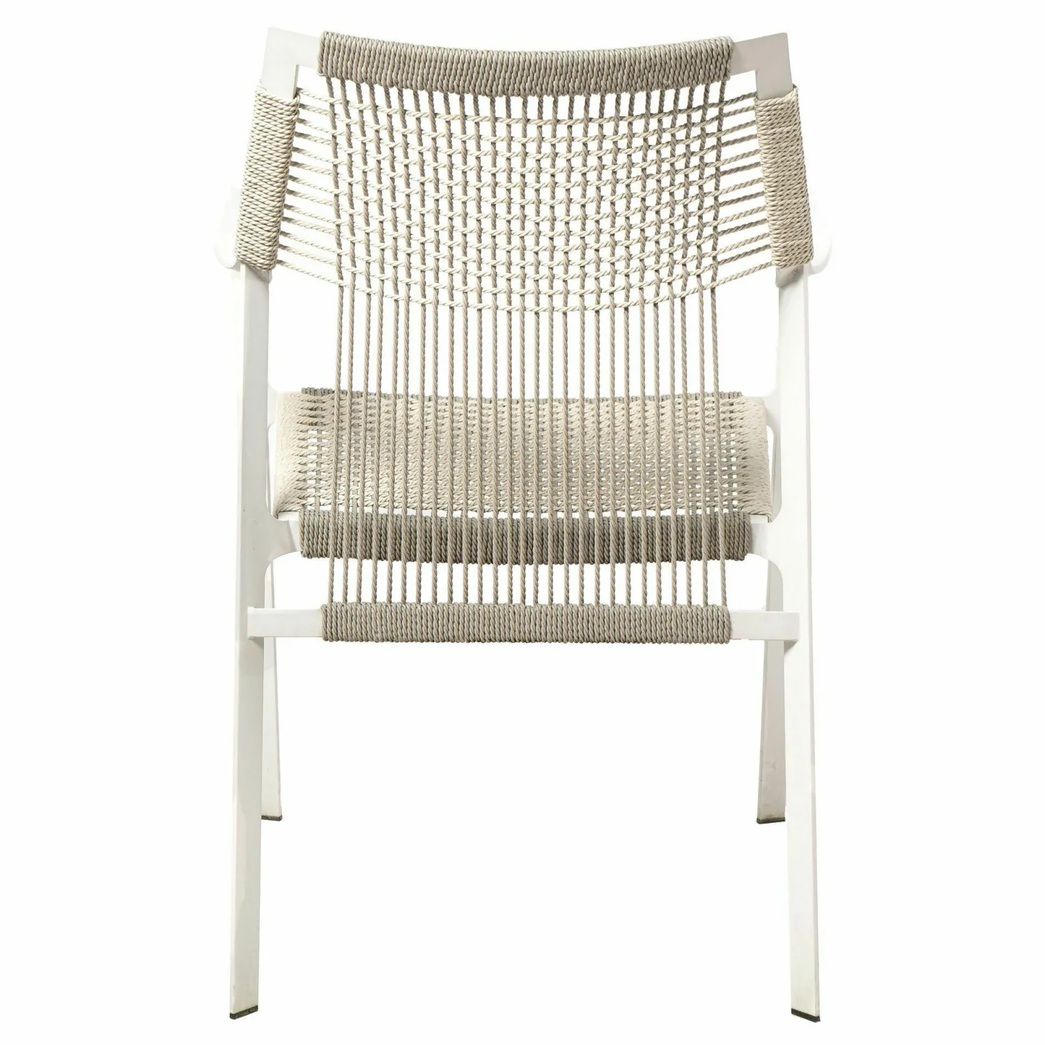Tribù Stuhlsets|Armlehnstuhl Nodi Geflecht Canax Linen 10 Weiß Gestell Stahl Pulverbeschichtet Weiß