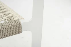 Tribù Stuhlsets|Armlehnstuhl Nodi Geflecht Canax Linen 10 Weiß Gestell Stahl Pulverbeschichtet Weiß