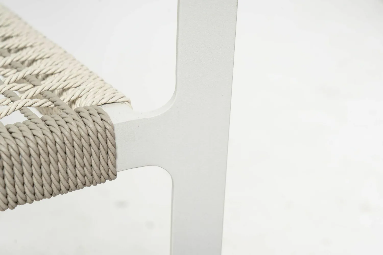 Tribù Stuhlsets|Armlehnstuhl Nodi Geflecht Canax Linen 10 Weiß Gestell Stahl Pulverbeschichtet Weiß