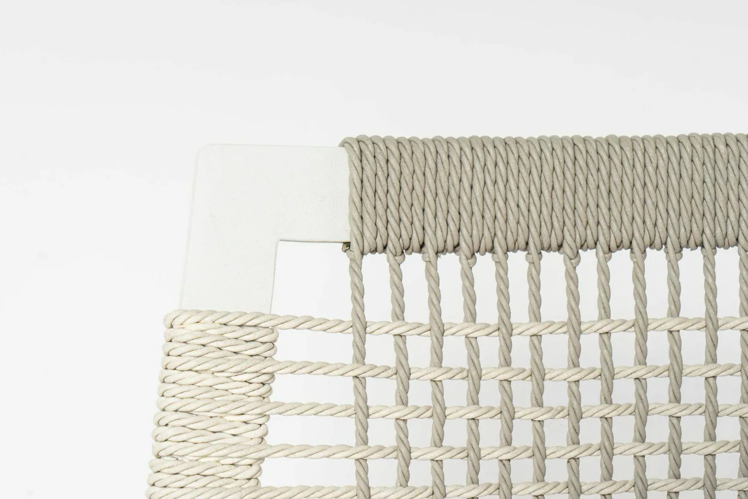 Tribù Stuhlsets|Armlehnstuhl Nodi Geflecht Canax Linen 10 Weiß Gestell Stahl Pulverbeschichtet Weiß