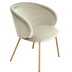 Freifrau Einzelstühle|Armlehnstuhl Ona Bezug Stoff Velour Kvadrat Harald 3 143 Goldbeige Beige Stahlgestell Ona Messing ME021