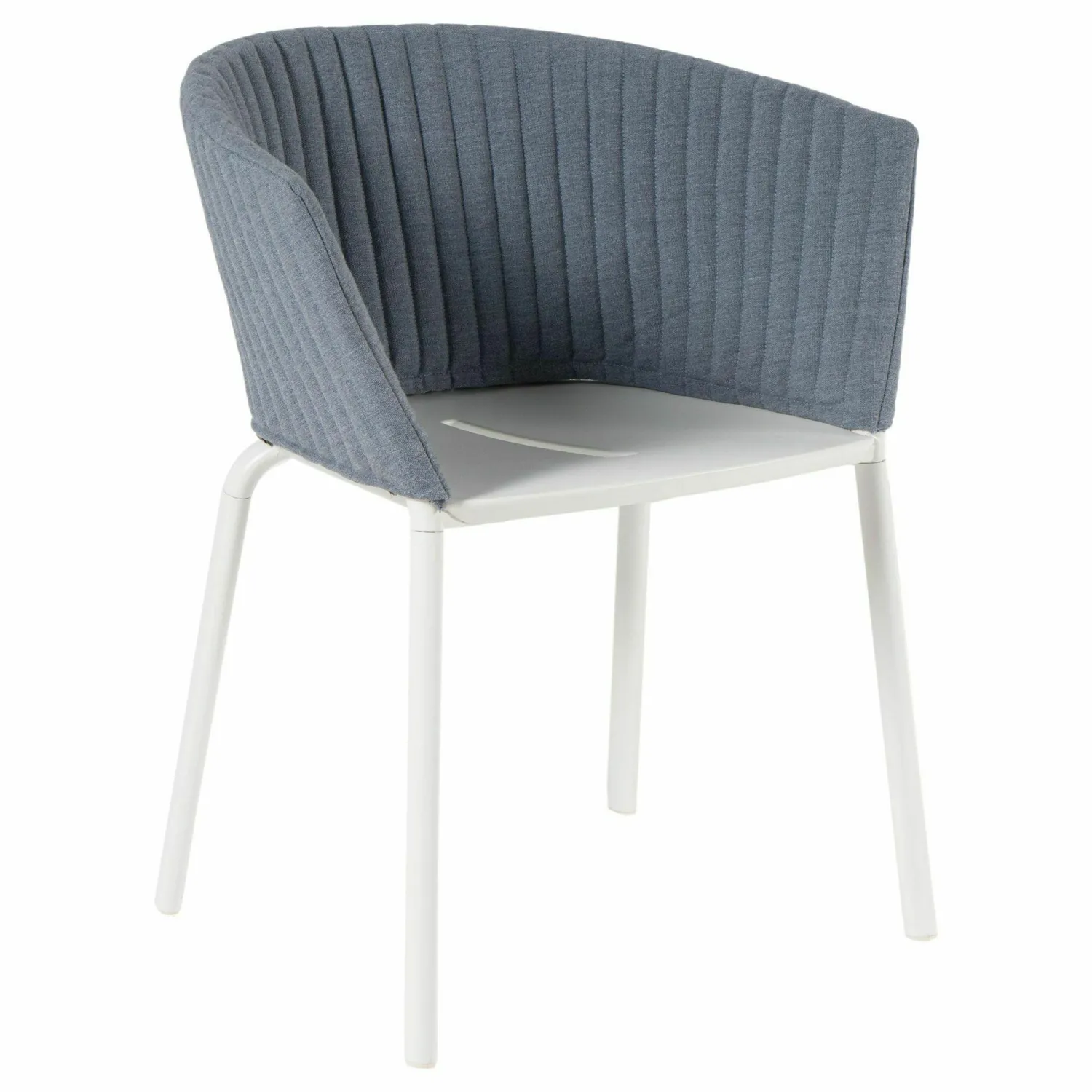 Fast Einzelstühle|Armlehnstuhl Ria 7603 Geflecht Erfoud River Range 3 Gestell Aluminium Weiss Mit Gesteppter Rückenlehne