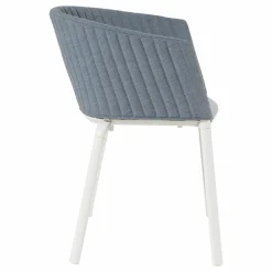 Fast Einzelstühle|Armlehnstuhl Ria 7603 Geflecht Erfoud River Range 3 Gestell Aluminium Weiss Mit Gesteppter Rückenlehne