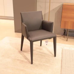 B&B Italia Einzelstühle|Armlehnstuhl Vol Au Vent SVB Lederzogen Beta BT 252 1231251 Grau