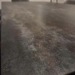 Contur Esstische|Auszugstisch Pienza Platte Keramik Oxido Darknight Grau Anthrazit Gestell Aluminium Schwarzgrau Pulverbeschichtet