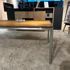 Team 7 Esstische|Auszugtisch Tak Platte Nussbaum Naturöl Gestell Metall Edelstahl Finish Mit Einlegeplatte