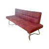 Bacher Bänke|Bank Aiden Soft 0211B86A Leder Luna L7 4862 Granata Rot Kufengestell Edelstahl