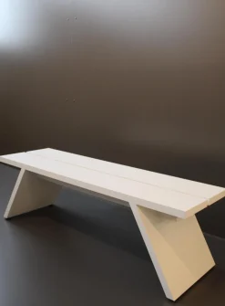 Schönbuch Bänke|Bank Bench Massivholz 54 Schneeweiß Deckend Lackiert mit Mittelfuge