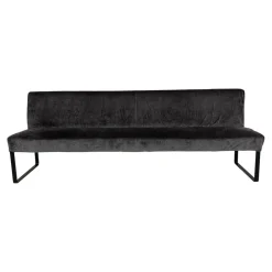 Werther Bänke|Bank Byblos Bezug Stoff U3052K Dark Grey Dunkelgrau Kufen Schwarz Lackiert