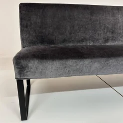 Werther Bänke|Bank Byblos Bezug Stoff U3052K Dark Grey Dunkelgrau Kufen Schwarz Lackiert