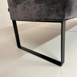 Werther Bänke|Bank Byblos Bezug Stoff U3052K Dark Grey Dunkelgrau Kufen Schwarz Lackiert