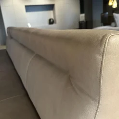 Haas Bänke|Bank Columbo Leder Rancho 1805 Fango Beige Metallgestell Rundrohr Schwarz Lackiert