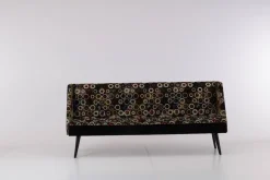 Werther Bänke|Bank Hygge Stoff Sukhna 01 Guild Mehrfarbig Grau Grün Rot Unterbau Stoff Sukhna 01 Schwarz Gestell Schwarz