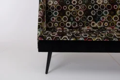 Werther Bänke|Bank Hygge Stoff Sukhna 01 Guild Mehrfarbig Grau Grün Rot Unterbau Stoff Sukhna 01 Schwarz Gestell Schwarz