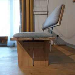 Venjakob Bänke|Bank Impuls P6 Oxford Uni Beige Grau Gestell Wildeiche Hell Geölt Bügel Metall Anthrazit Matt