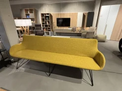 Werther Bänke|Bank Jona 240 Stoff Brera U 3280 Gelb Drahtuntergestell Schwarz