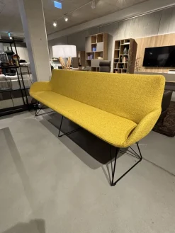 Werther Bänke|Bank Jona 240 Stoff Brera U 3280 Gelb Drahtuntergestell Schwarz