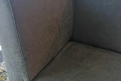 Cramer Polstermanufaktur Bänke|Bank Lena Stoff Webstoff mit Lederlook Pewter Graubraun Gestell Grau Pulverbeschichtet