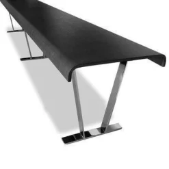 B&B Italia Bänke|Bank Luis Eiche Grau Gestell Glanzverchromt