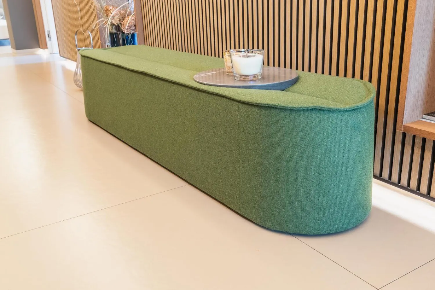 COR Bänke|Bank Nenou Stoff 9725 Moos Grün Mit Tablett Stein Grafite Brown Patinato