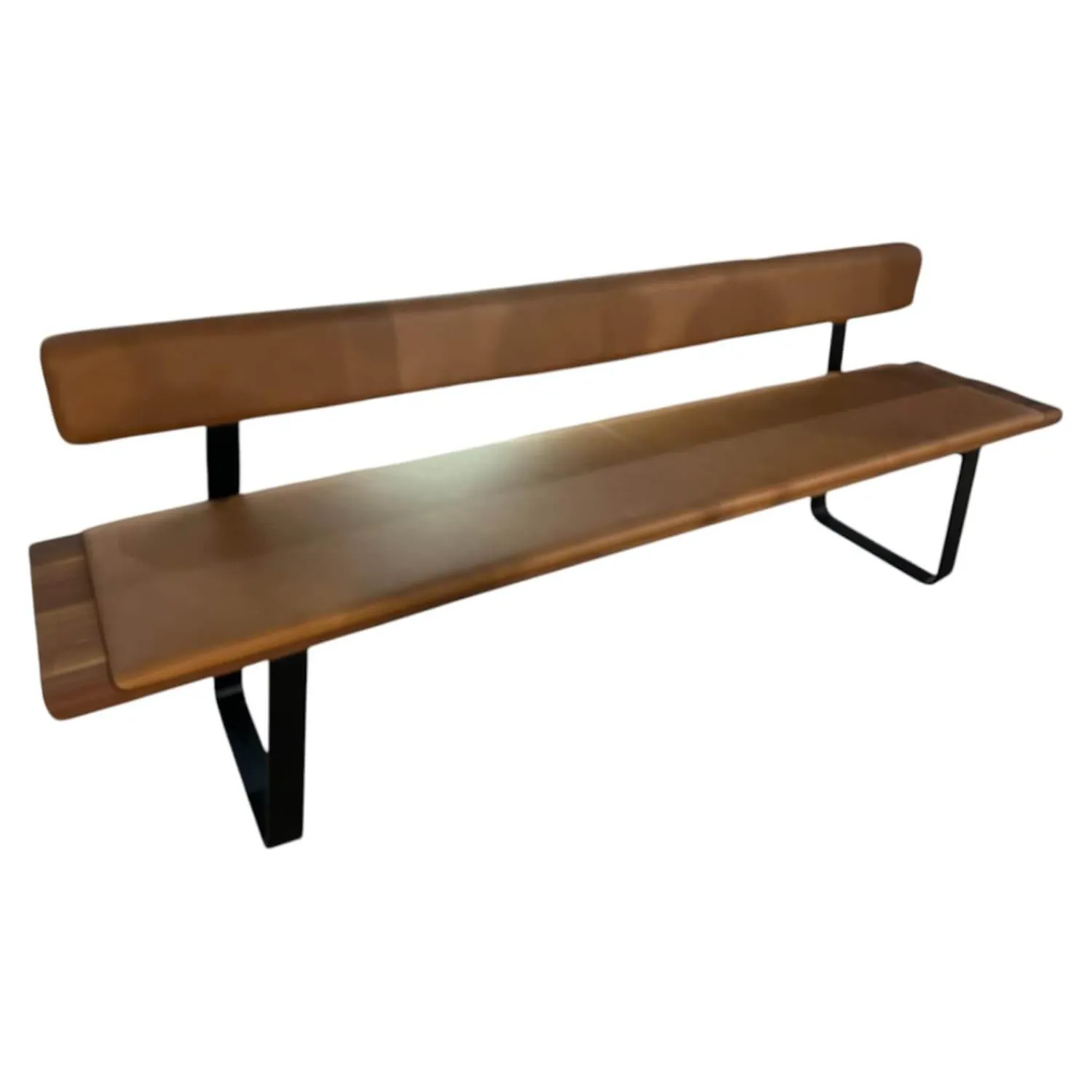 Team 7 Bänke|Bank Nox Leder L1 Origon Sepia 41574 Braun Und Nussbaum Gestell Schwarz Matt