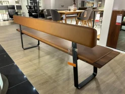 Team 7 Bänke|Bank Nox Leder L1 Origon Sepia 41574 Braun Und Nussbaum Gestell Schwarz Matt