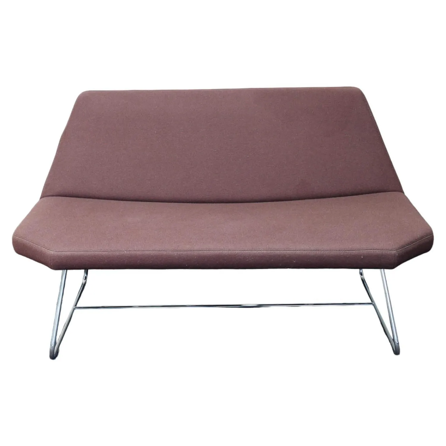 Girsberger Bänke|Bank Otto Bezug Braun Gestell Stahl