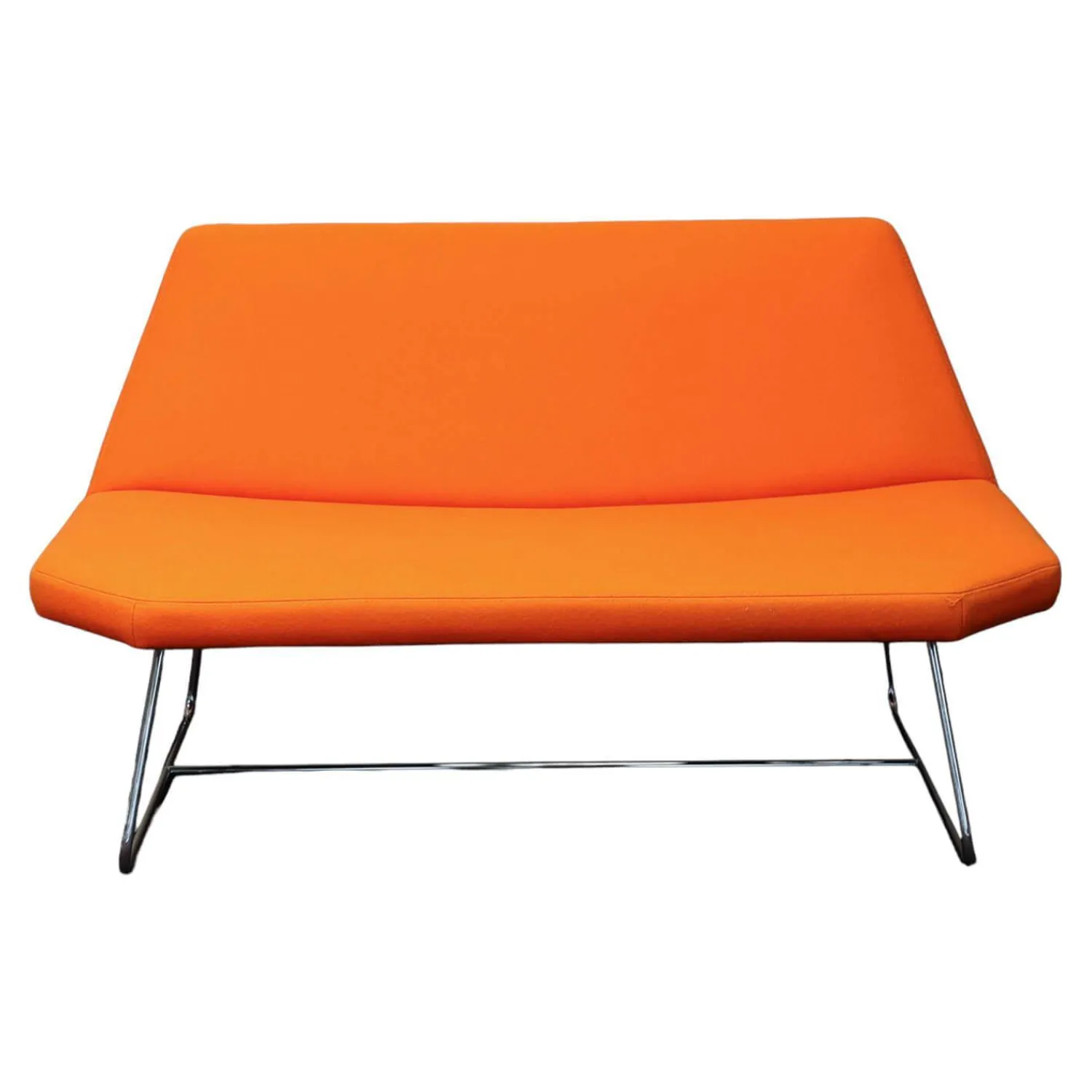 Girsberger Bänke|Bank Otto Bezug Orange Gestell Stahl