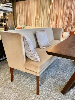 Jab Anstoetz Bänke|Bank Polo Dining Bezug Stoff JAB-1-6847-020 Lennox Beige Gestell Walnuss Natur Geölt