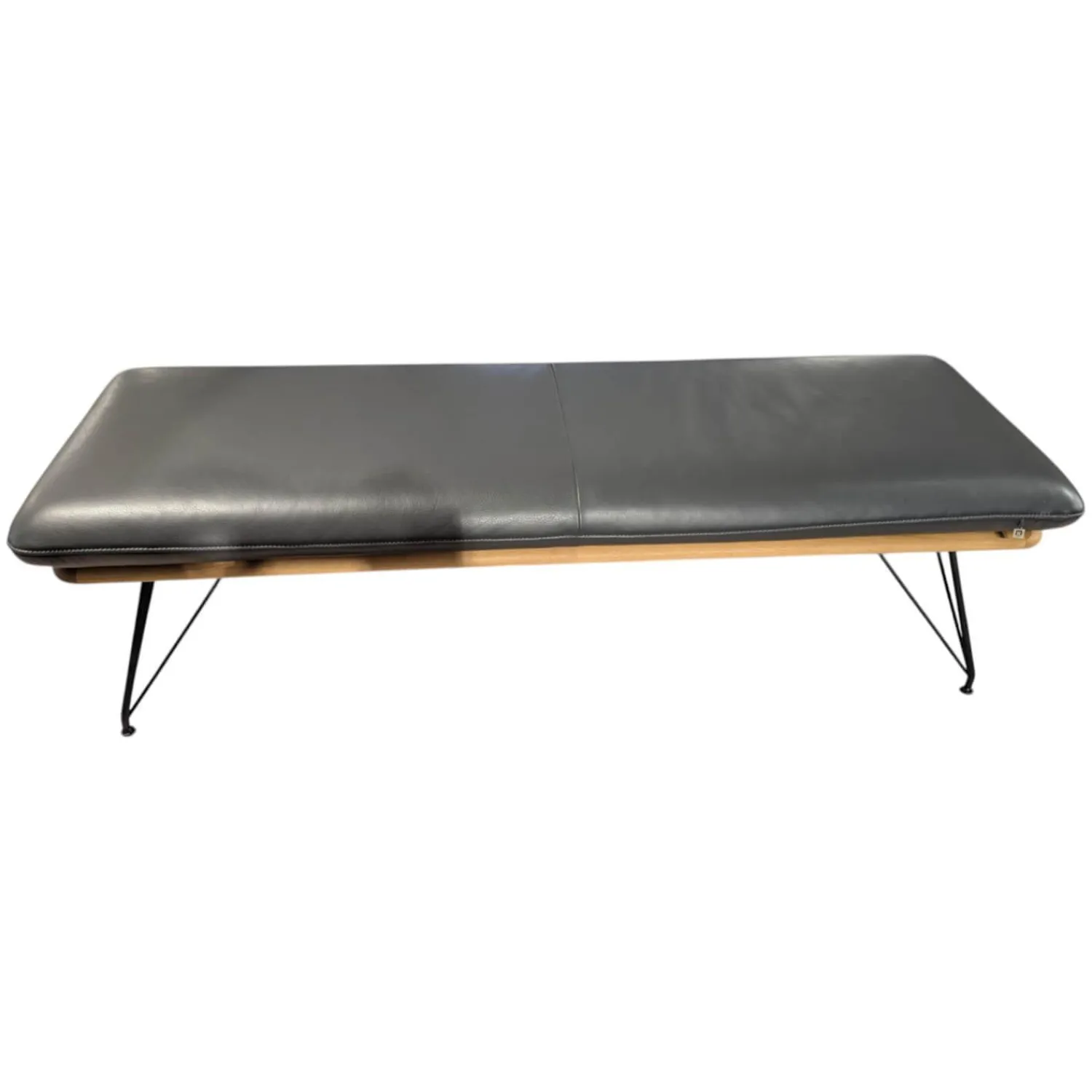 Koinor Bänke|Bank Rosey Leder C-Classic Pepper Anthrazit Stativgestell Schwarz