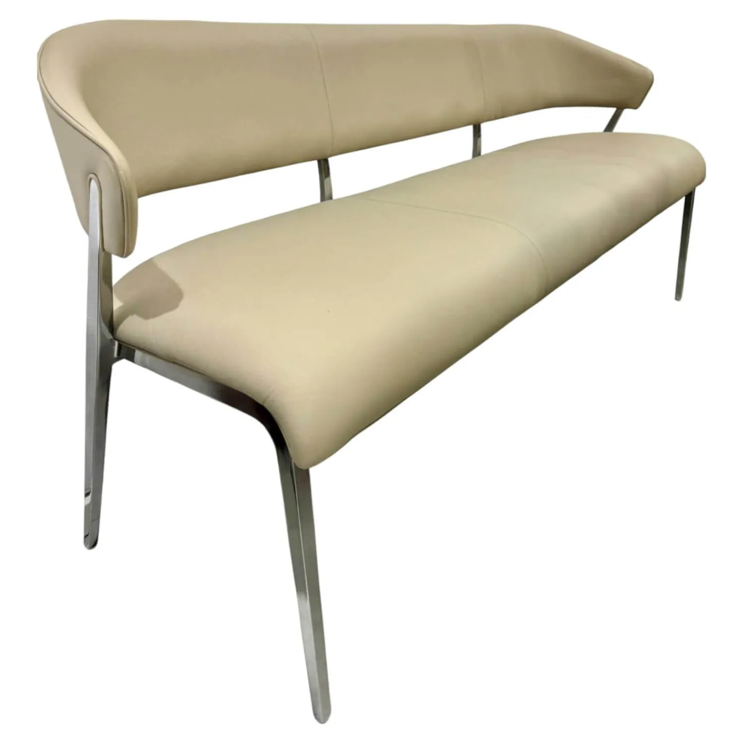 Hülsta Bänke|Bank S500 Leder Sand 5122 Gestell Aluminium Poliert