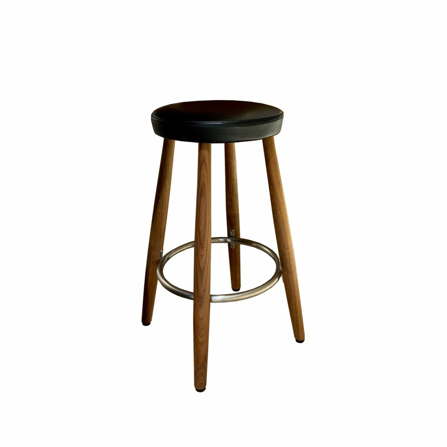 Carl Hansen & Søn Barhocker & Barstühle|Barhocker CH58 Leder Loke 7150 Schwarz Gestell Nussbaum Geölt