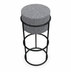 COR Barhocker & Barstühle|Barhocker Drop Stoff 5012 Blau Ecru Metallgestell Pulverbeschichtet M20 Schwarz