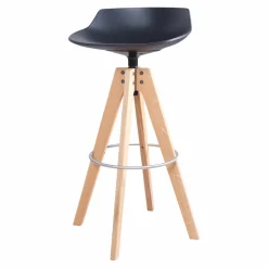 MDF Italia Barhocker & Barstühle|Barhocker Flow Stool Eiche Lackiert Matt Grafitgrau Gestell Eiche Natur