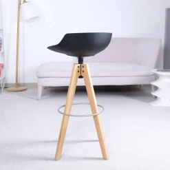 MDF Italia Barhocker & Barstühle|Barhocker Flow Stool Eiche Lackiert Matt Grafitgrau Gestell Eiche Natur